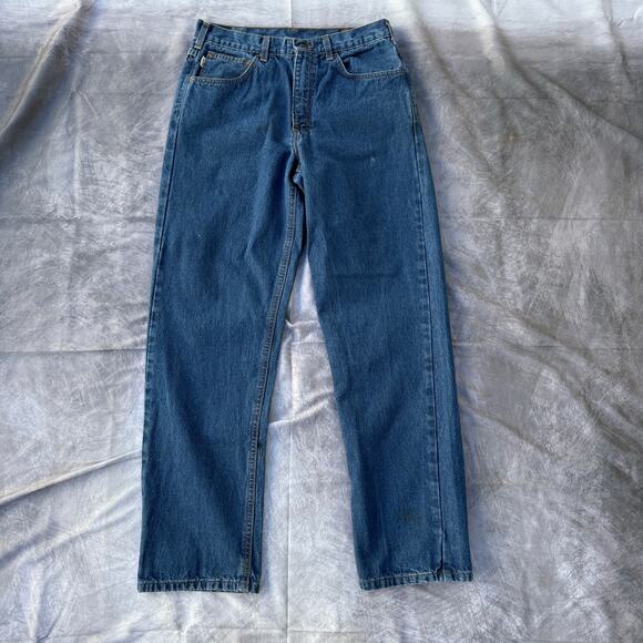 Men's Carhartt FR Flame Resistant Dark Wash Denim Work Blue Jeans Sz 32 x 32 - Picture 2 of 8